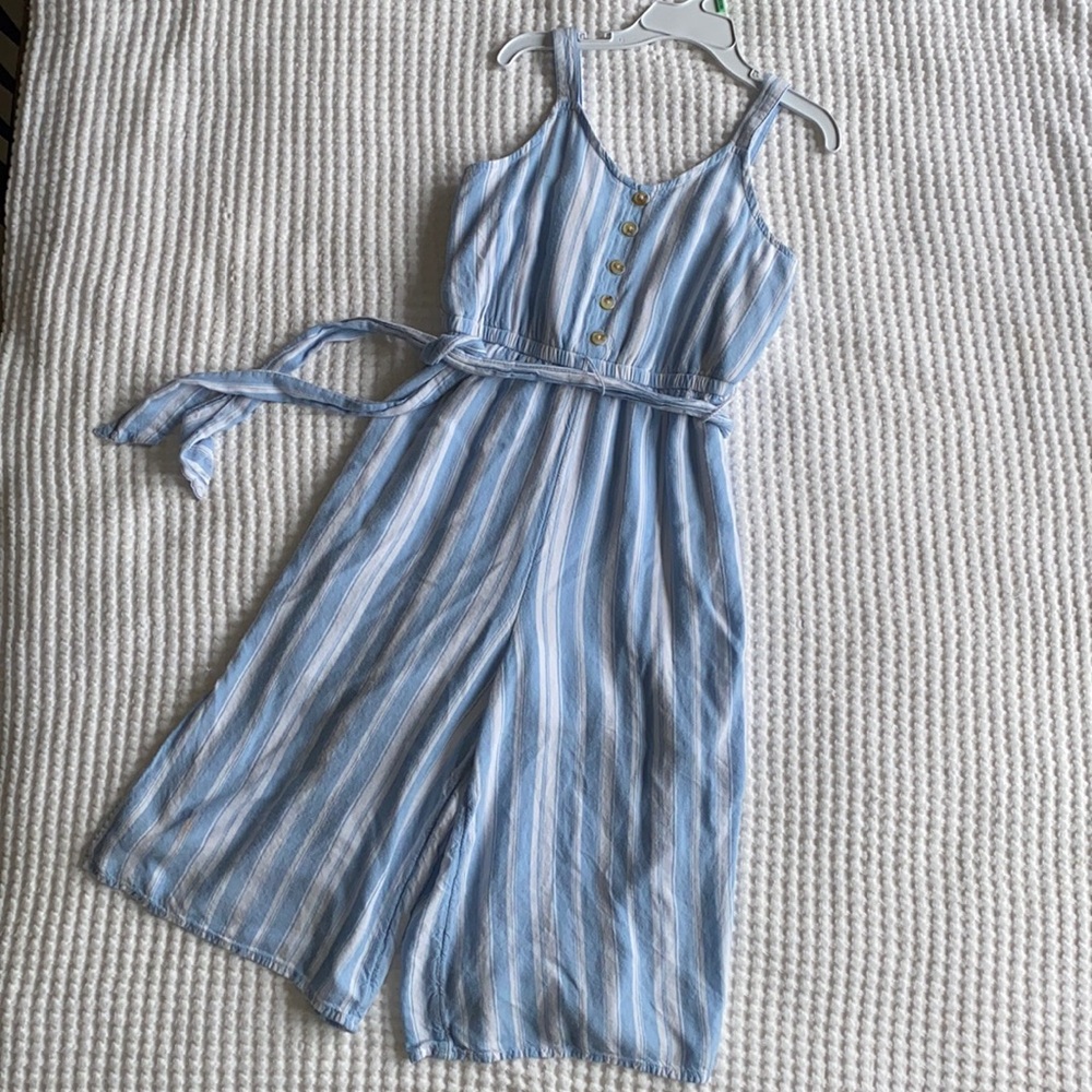 Dressy striped wide legged one piece